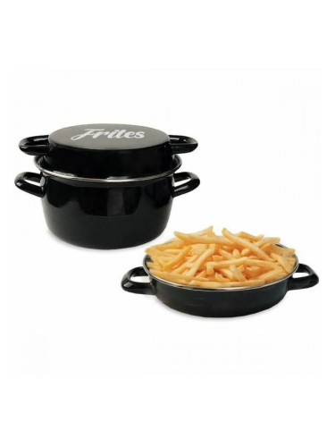 Фритюрник Baumalu Емайлирана Стомана Ø 26 cm Черен