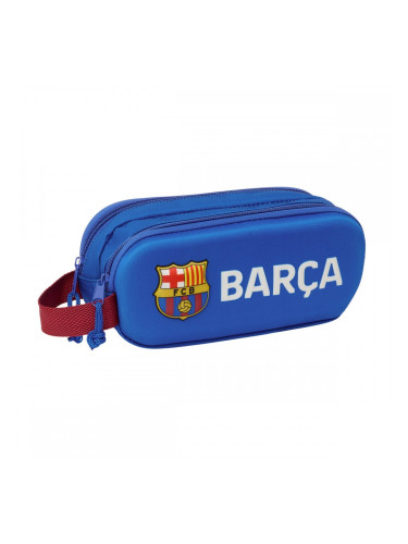 Двоен Моливник F.C. Barcelona Морско син 21 x 8 x 6 cm 3D
