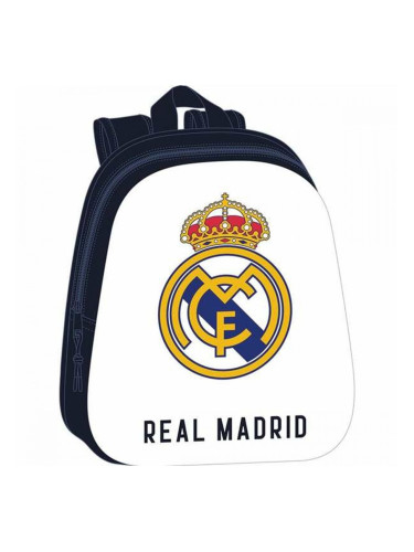Училищна чанта Real Madrid C.F. Бял Морско син 27 x 33 x 10 cm