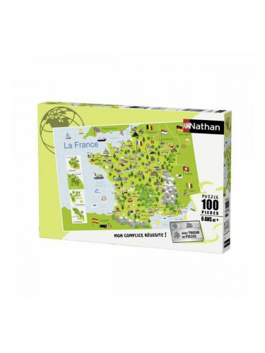 Пъзел Nathan Map of France 100 Части (100 броя)