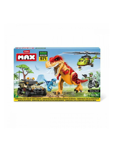 Строителна Игра + Фигури Zuru Max Dino 33 x 48,3 x 7,6 cm 592 Части