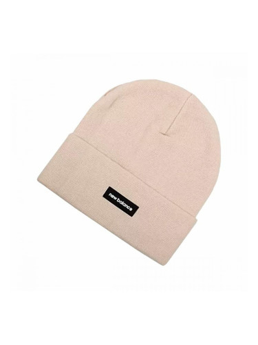 Шапка New Balance Linear Knit Cuffed Топло Бяло