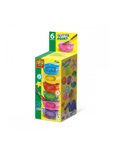 Комплект за Рисуване SES Creative Glitter Gouache (6 броя)