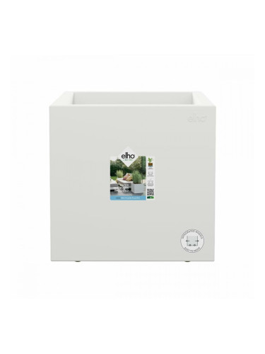 Саксия Elho Бял Ø 39 cm Пластмаса Квадратек Модерен