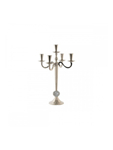 Канделабър DKD Home Decor Сребрист Акрилен Алуминий Хромирано 30 x 30 x 47 cm