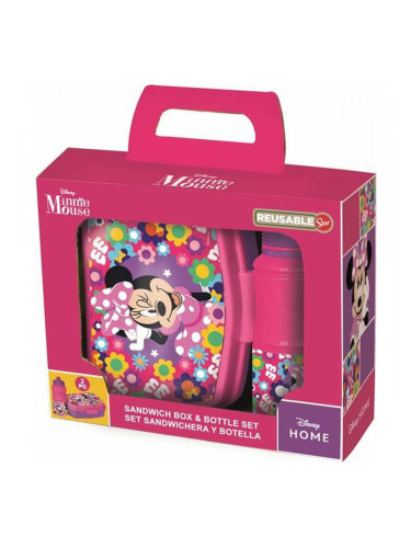 Поставка за Пикник с Включена Бутилка Minnie Mouse Bold Florals