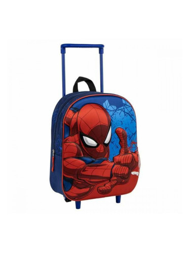3D училищна чанта с колелца Spider-Man Син 25,0 x 31,0 x 10,0 cm