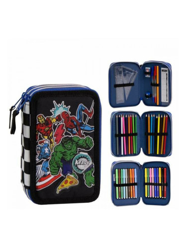 Несесер за моливи The Avengers Черен 12,5 x 6,5 x 19,5 cm