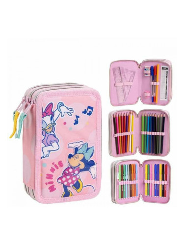 Несесер за моливи Minnie Mouse Розов 12,5 x 6,5 x 19,5 cm