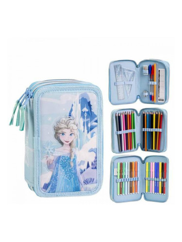 Несесер за моливи Frozen Тъмно синьо 12,5 x 6,5 x 19,5 cm