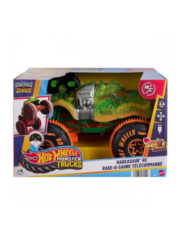 Кола с Радиоуправление Hot Wheels Monster Trucks Samsh O Saurus 1:15