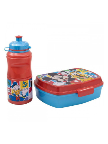 Поставка за Пикник с Включена Бутилка Mickey Mouse CZ11277 380 ml 17 cm Пластмаса
