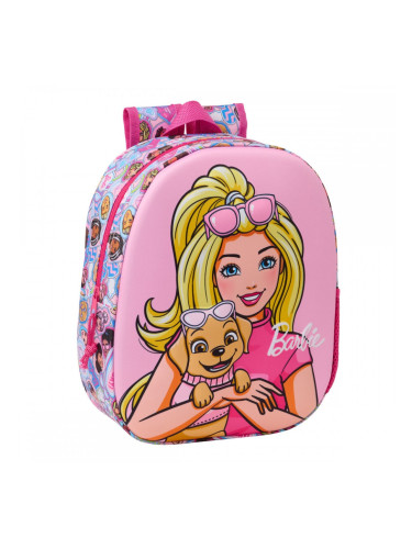 Детска раница Barbie Розов 27 x 33 x 10 cm 3D