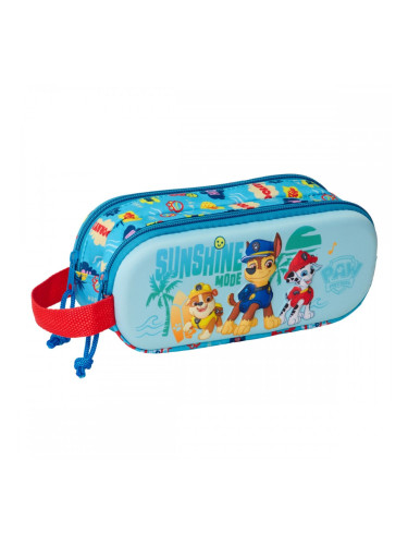 Двоен Моливник The Paw Patrol Син 21 x 8 x 6 cm 3D
