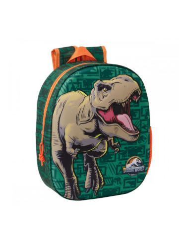 Детска раница Jurassic World Тъмнозелено 27 x 33 x 10 cm 3D