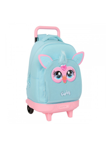 Училищна чанта с колелца Furby Небесно синьо 33 x 45 x 22 cm
