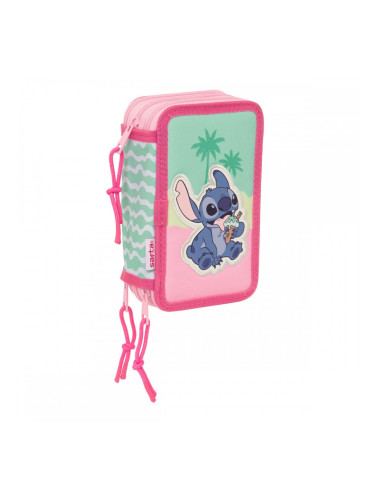 Троен несесер за моливи Lilo & Stitch Ice cream Розов 12,5 x 19,5 x 5,5 cm 37 Части
