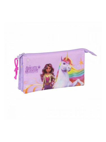 Троен Моливник Unicorn Academy Люляк 22 x 12 x 3 cm