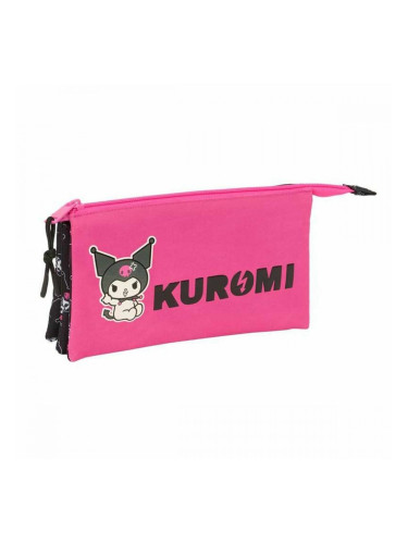 Троен Моливник Kuromi Черен Фуксия 22 x 12 x 3 cm