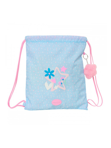 Раница с връвка BlackFit8 Smile Син Розов 35 x 40 x 1 cm