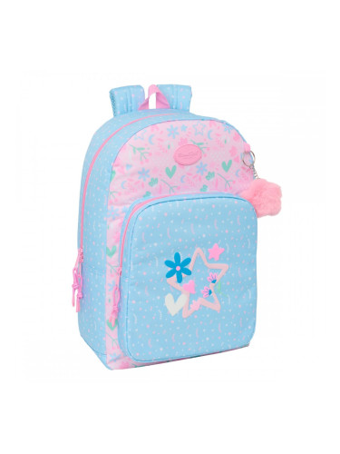 Училищна чанта BlackFit8 Smile Син Розов 30 x 46 x 14 cm