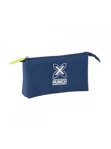 Троен Моливник Munich Blue indigo Син 22 x 12 x 3 cm