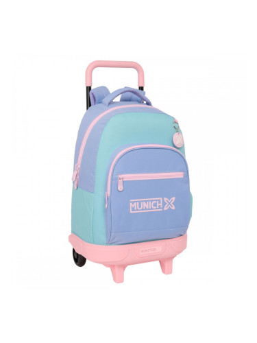 Училищна чанта с колелца Munich Mellow Син Розов Небесно синьо 33 x 45 x 22 cm