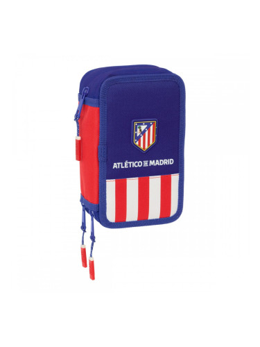 Троен несесер за моливи Atlético Madrid Син Бял Червен 12,5 x 19,5 x 5,5 cm 37 Части