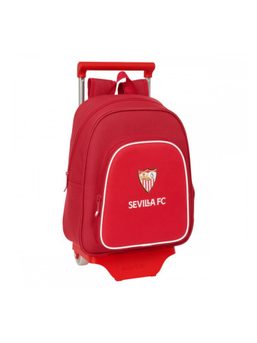 Училищна чанта с колелца Sevilla Fútbol Club Червен 28 x 34 x 10 cm