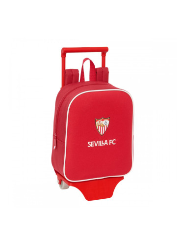 Училищна чанта с колелца Sevilla Fútbol Club Червен 22 x 27 x 10 cm