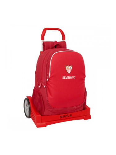 Училищна чанта с колелца Sevilla Fútbol Club Червен 32 x 43 x 14 cm