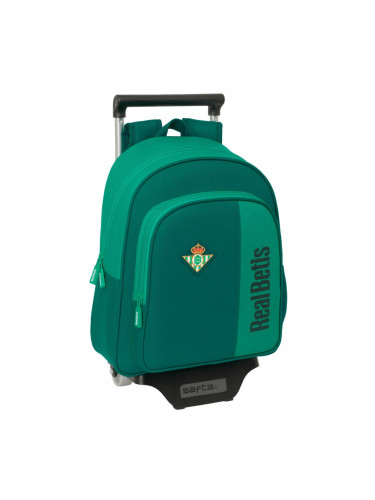Училищна чанта с колелца Real Betis Balompié Зелен 28 x 34 x 10 cm