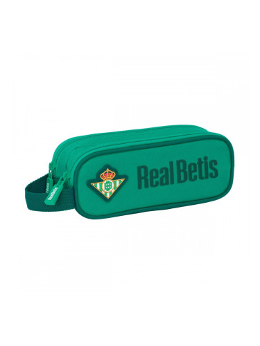 Двоен Моливник Real Betis Balompié Зелен 21 x 8 x 6 cm