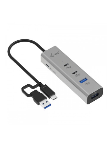 USB извод i-Tec CAHUBMETAL2A2CPD Сребрист