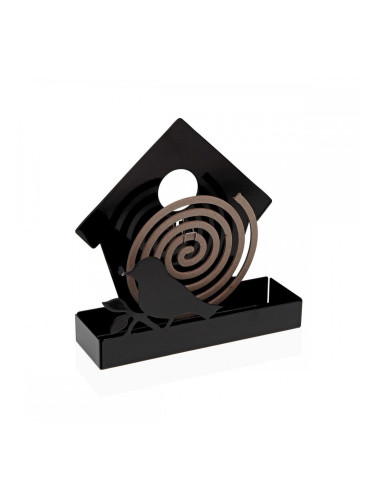 Поддръжка за противокомарни спирали Versa Черен Метал 5 x 17 x 17 cm Птици