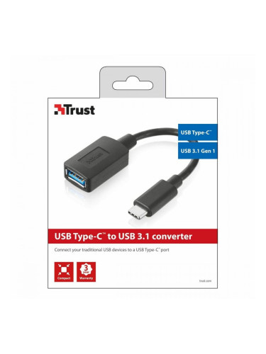 Кабел USB A към USB C Trust 20967                Черен