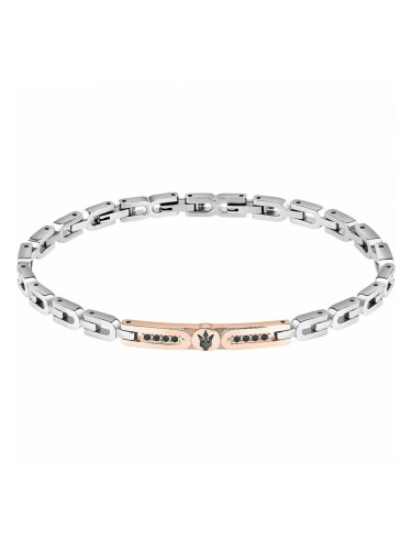 Мъжка гривна Maserati Неръждаема стомана 21,5 cm Сребрист