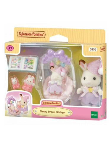 Съчленена Фигура Sylvanian Families Las hermanas conejitas de chocolate: hora de dormir момиче