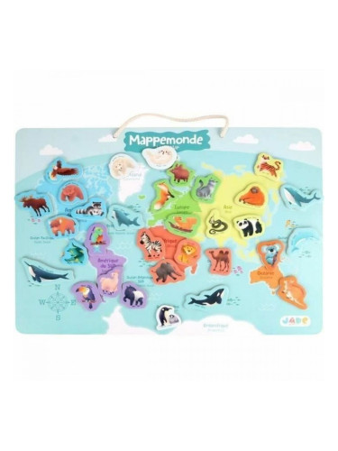 Образователна Игра 40 x 30 cm Многоцветен Карта на Света