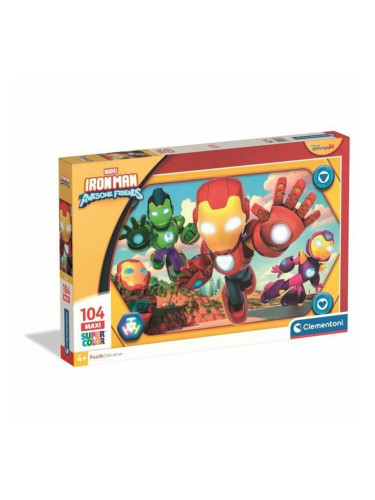 Пъзел Clementoni Maxi - Iron Man and his awesome friends 62 x 42 cm 104 Части