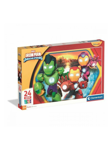 Пъзел Clementoni Maxi - Iron Man and his awesome friends 62 x 42 cm 24 Части