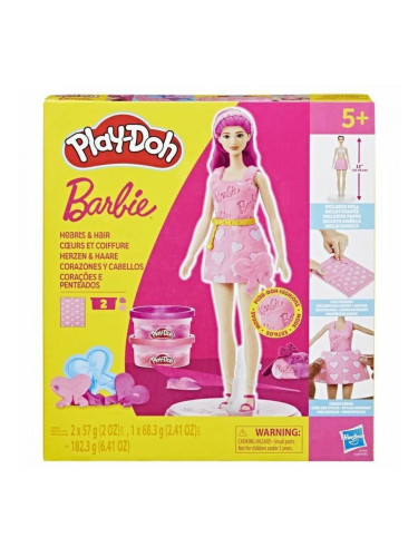 Игра от Пластелин Play-Doh Barbie Hearts & Hair Многоцветен