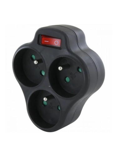 Табло с 3 гнезда с бутон за включване Chacon Dominó 3x16A