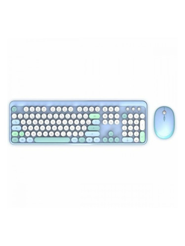 Клавиатура с мишка Mobility Lab Pure Color Син Azerty френски