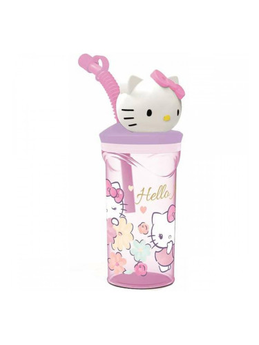 Чаша със Сламка Hello Kitty 360 ml 3D