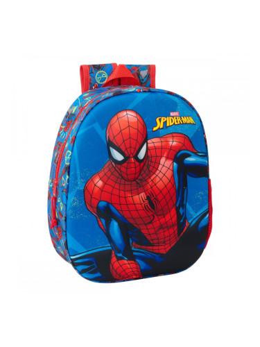 Детска раница Spider-Man Червен Морско син 27 x 33 x 10 cm 3D