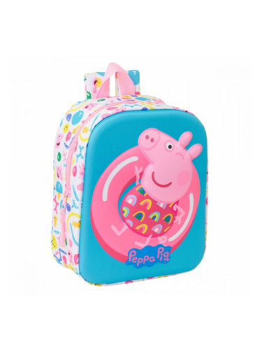 Детска раница Peppa Pig Син Бял Розов 22 x 27 x 10 cm 3D