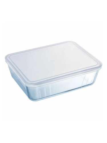 Контейнер за Съхранение на Храни Pyrex Бял Прозрачен Квадратен 1,5 L
