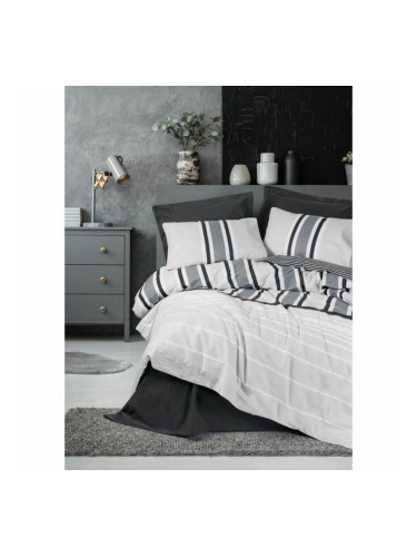 Комплект покривка за завивка Бял Сив 220 x 240 cm