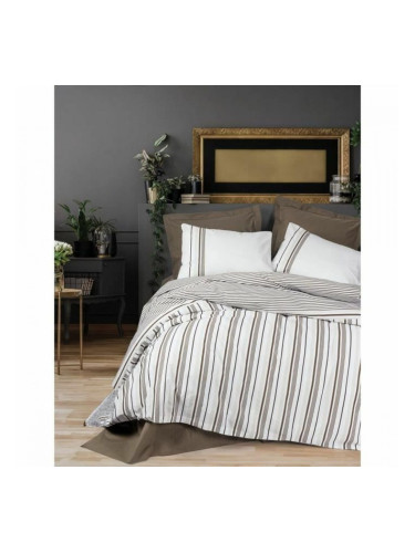 Комплект покривка за завивка Бял Кафяв 220 x 240 cm